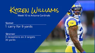Kyren Williams RB Los Angeles Rams | Every play | 2022 | Week 10 vs Arizona Cardinals