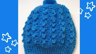 GORRO DE BEBÊ EM TRICÔ - PONTO AMARRADINHO