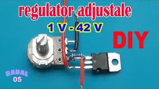 How to make an adjustable regulator 1.1V to 42V Simple voltage regulator