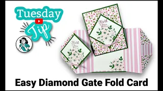 How To Make A Diamond Gate Fold Card: Beginner Friendly Too!