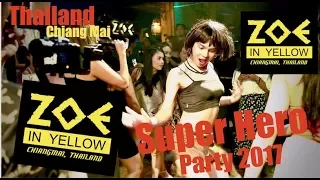 Zoe in Yellow Bar, Super Hero Party 2017, Chiang Mai Thailand