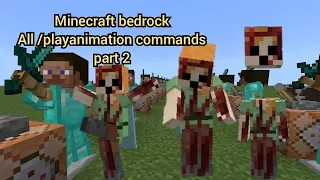 minecraft bedrock all /playanimation commands part 2 | minecraft bedrock