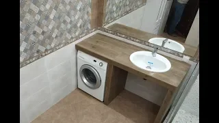 How to make a countertop in the bathroom under the sink