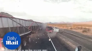 Dash cam video captures moment of deadly semi-truck crash