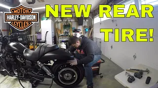 FINALLY Changing the Rear Tire on the Night Rod!