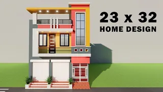 निचे दुकान ऊपर मकान का अच्छा डिज़ाइन,3D dukan or makan,23*32 house plan,23x32 3D shop design