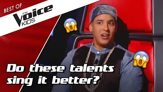 TOP 10 | BEST auditions with a COACH SONG  in The Voice Kids