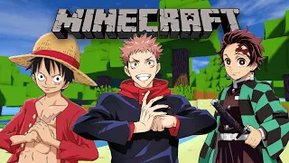 Minecraft Demon Slayer VS Jujutsu Kaisen VS One Piece - Battle