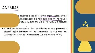 Interpretação do Hemograma - Classificação das Anemias