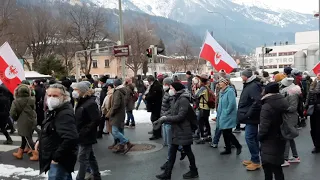 Tirol steht auf. Demonstration gegen Corona Zwangsmaßnahmen, Innsbruck, 12.12.2021. Dank an ORF.