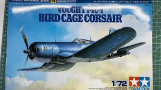 Tamiya Vought F4U-1 Bird Cage Corsair 1/72 Scale Model Aircraft
