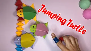 Origami Jumping Turtle - How to Make Jumping Paper Toy DIY