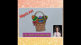 How to draw Easter basket and Easter eggs | Easy Easter day drawing@niyuzart