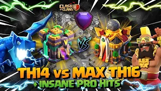 Th14 vs Th16 | Th14 vs Max Th16 & Best Th14 Pro Hits 3 Star Attack - Th14 QC LaLo Clash of Clans coc