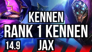 KENNEN vs JAX (TOP) | Rank 1 Kennen, 12/0/7, Legendary, 6 solo kills | EUW Challenger | 14.9