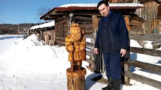 Дед Лесовик. Леший.  День Весеннего равноденствия. Резьба бензопилой.