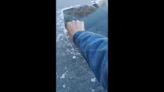 Satisfying ice scraping on my cars front window