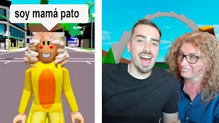 MI MAMÁ JUEGA ROBLOX POR PRIMERA VEZ!! Pato Loco y Mamá Pato