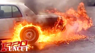 Car Catches on FIRE During BURNOUT!