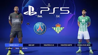 FIFA 22 PS5 PSG - REAL BETIS | MOD Ultimate Difficulty Career Mode UCL Final HDR Next Gen