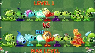 PvZ 2 Challenge | All Peashooters Level 1 vs Level 5 vs Max Level - Plant vs Plant