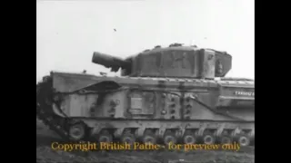 Churchill AVRE firing 290mm spigot mortar