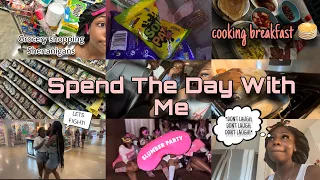VLOG: Spend The Day With Me, Grocery shopping, Cooking Breakfast, GRWM, Sleepover w/ friends & etc