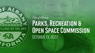 Parks, Recreation & Open Space Commission - Oct. 13, 2022