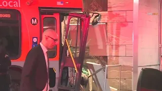 Carjacked bus crashes into Ritz-Carlton in downtown LA
