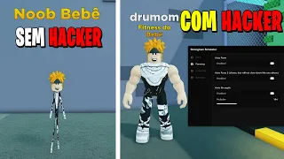 FUI de NOOB a PRO a HACKER NO Strongman Simulator DESAFIO (roblox)