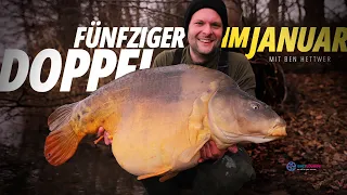 Doppelfünfziger im Januar mit Ben | Baggersee | Boilie | Karpfenangeln | Baitlounge