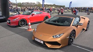 Lamborghini Huracán LP610-4 Spyder (610HP) vs Nissan GT-R R35 (800HP)