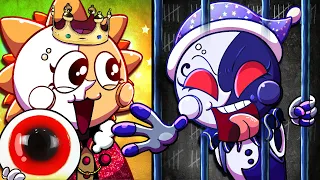 ☀SUN Vs.🌜MOON | 👑RICH VS BROKE JAIL MUKBANG🌚 ANIMATION -FNAF Security Breach ANIME | SLIME CAT