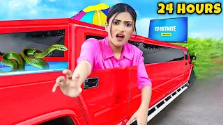 Living In A Car🚗 For 24 Hours Challenge | OMG! I Saw A *GHOST* | SAMREEN ALI