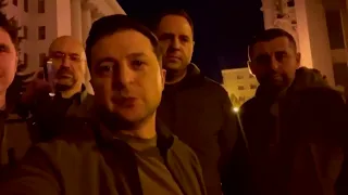 'We are here': Ukrainian President Zelenskiy on the streets of Kyiv