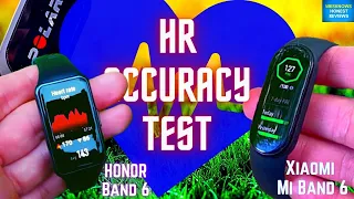 Heart Rate Accuracy Test of HONOR Band 6 vs XIAOMI Mi Band 6 Review & Comparison