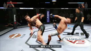 Conor McGregor vs. Clay Collard crazy Tornado kicks EA sports UFC 2 TKO Technical knockout