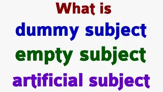 Use of There & It | what is dummy subject | dummy there | dummy it | dummy examples & definition.