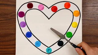 Easy Rainbow Heart Acrylic Painting Step By Step / Satisfying ASMR Art (1313)