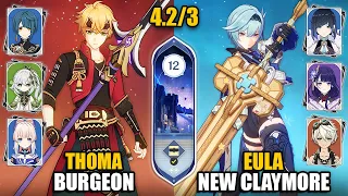 F2P Thoma Burgeon & C0 Eula Hypercarry NEW Claymore | Spiral Abyss 4.2/3 Floor 12 | Genshin Impact
