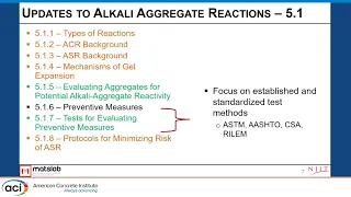 Updates to the ACI 201.1R Chapter on Aggregate Reactions