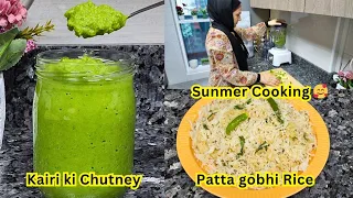 Summer matlab light sey vegetarian meals with khatti si chutney 🥬🥭 Heavy khana acha nai lgta