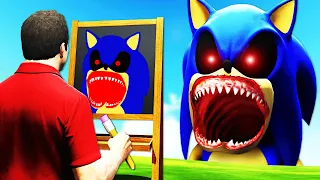 Drawing SONIC.EXE To BRING ALIVE (GTA 5)