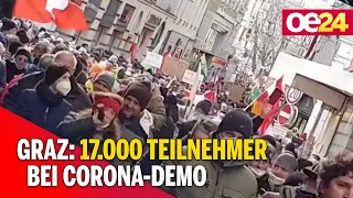 Graz: 17.000 Teilnehmer bei Corona-Demo