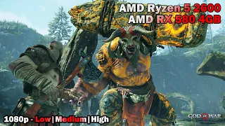 God of War | Тест AMD Ryzen 5 2600 + RX 580 4GB | Низкие, средние и высокие настройки при Full HD