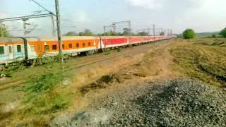 Musical honking by WAP5 hauled 12952 Mumbai Rajdhani