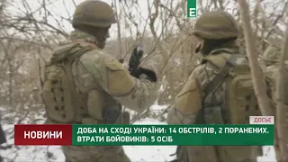 Доба на Сході України: 14 обстрілів, 2 поранених. Втрати бойовиків: 5 осіб