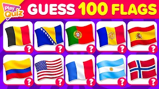 Guess The 100 Flags in 2 Seconds 🌍 | PlayQuiz Trivia - Country Flag Quiz