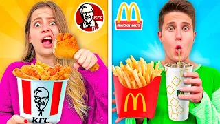 MANGIAMO SOLO CIBO MC DONALD'S vs KFC PER 24 ORE! *CHALLENGE*