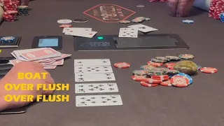 BOAT over FLUSH over FLUSH on FIRST HAND I PLAY! | Poker Vlog 224